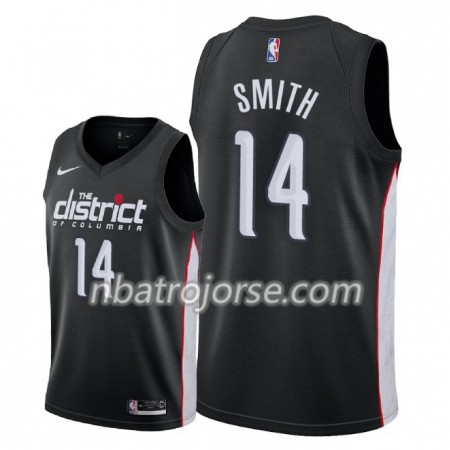 Män Washington Wizards Tröja Jason Smith 14 2018-19 Nike City Edition Svart Swingman